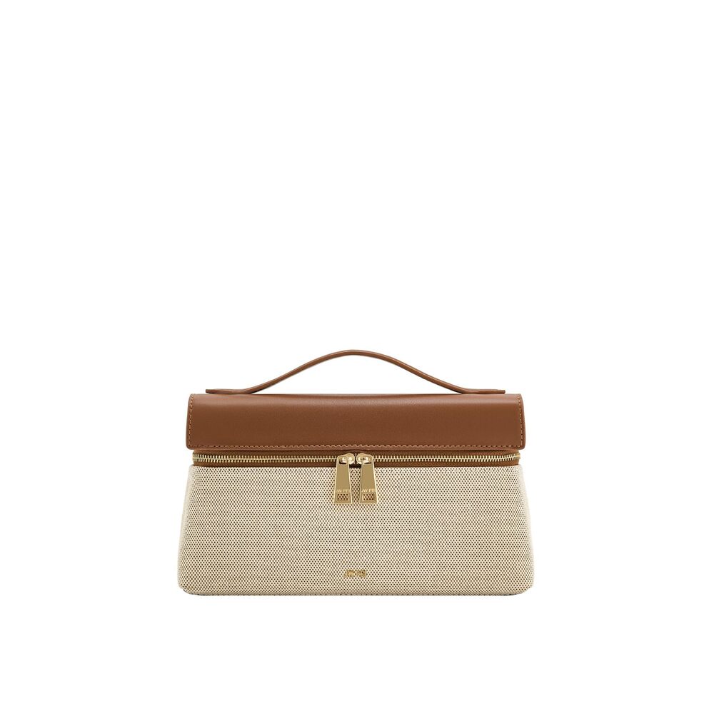 7437 Thea Top Handle Bag - Brown Canvas